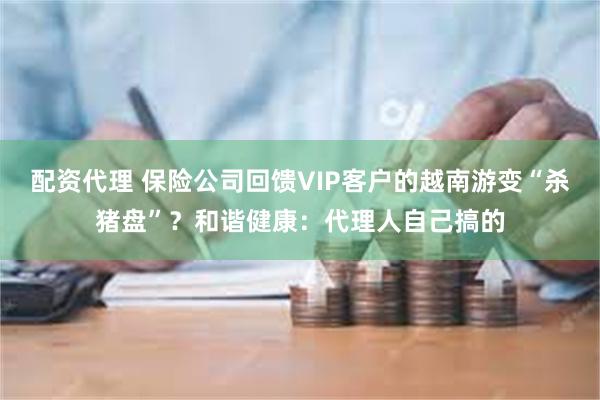 配资代理 保险公司回馈VIP客户的越南游变“杀猪盘”？和谐健康：代理人自己搞的